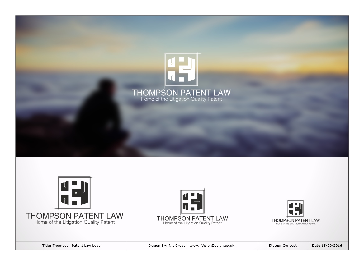 Diseño de Logo por nvisiondesign.co.uk para Thompson Patent Law Offices PC | Diseño #12072322