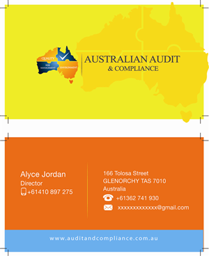 Design de Carte de Visite par nagamin pour Australian Audit & Compliance | Design : #2385779