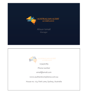 Design de Carte de Visite par Ahsun pour Australian Audit & Compliance | Design : #2391249