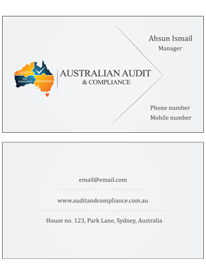 Design de Carte de Visite par Ahsun pour Australian Audit & Compliance | Design : #2391410