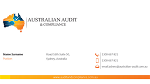 Design de Carte de Visite par Stoica Alin Ilie pour Australian Audit & Compliance | Design : #2384614