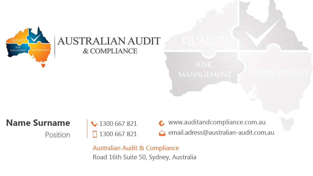 Diseño de Tarjeta de Presentación por Stoica Alin Ilie para Australian Audit & Compliance | Diseño #2384685