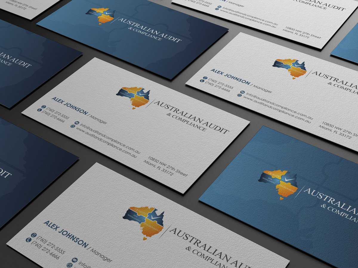 Diseño de Tarjeta de Presentación por logodentity para Australian Audit & Compliance | Diseño #2382650
