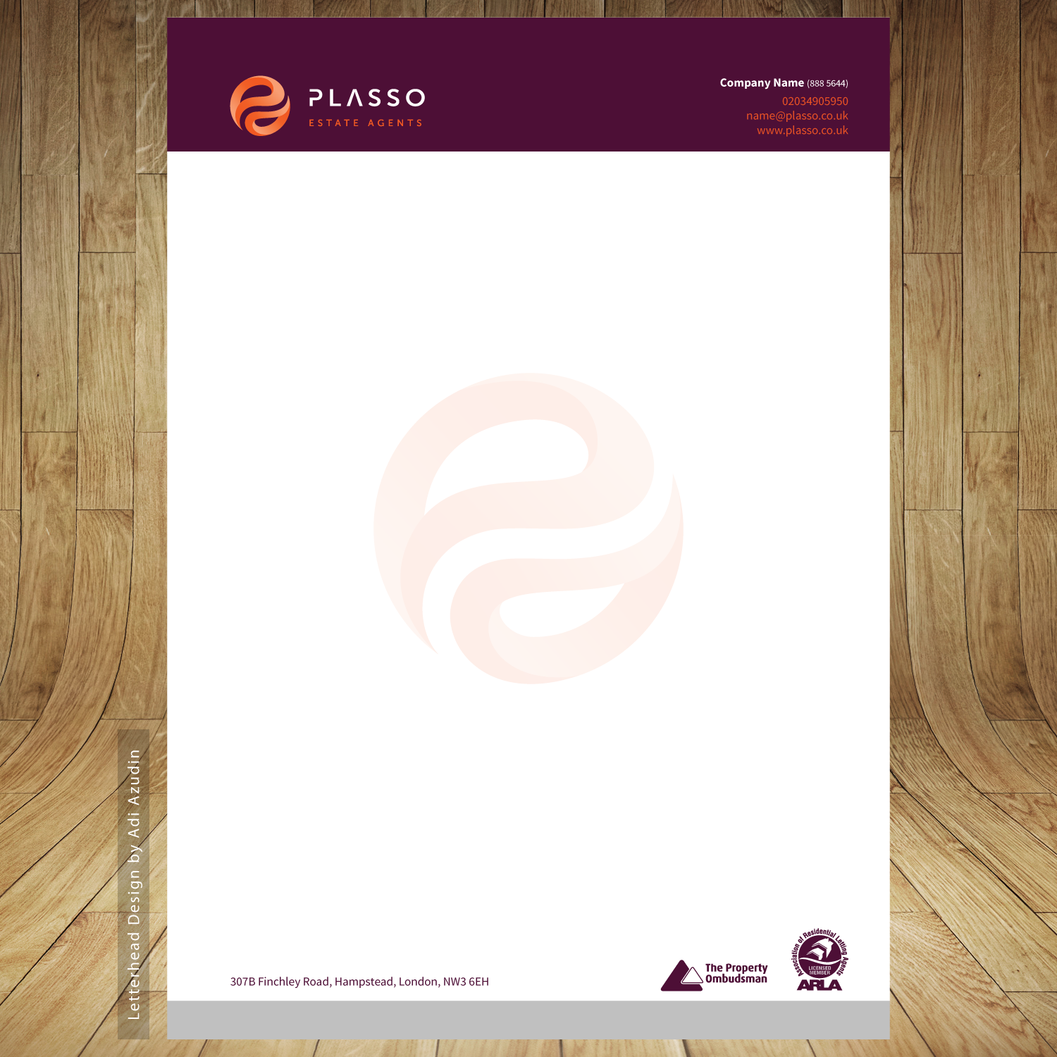 Letterhead Design by adiazudin for Plasso | Design #12074223