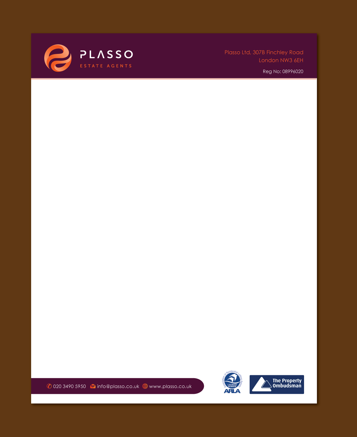 Letterhead Design by Shiya@India for Plasso | Design #12077190