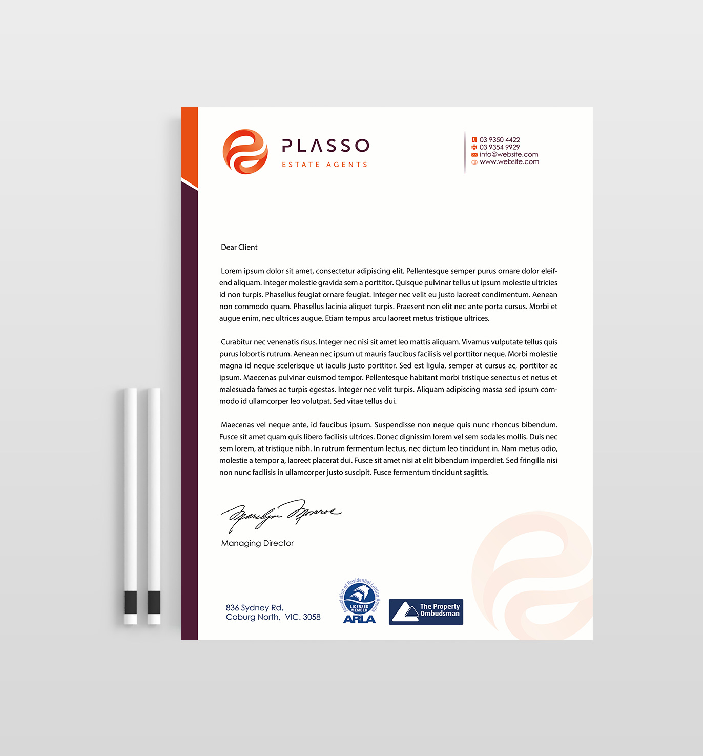 Letterhead Design by Designs 2019 for Plasso | Design #12114223