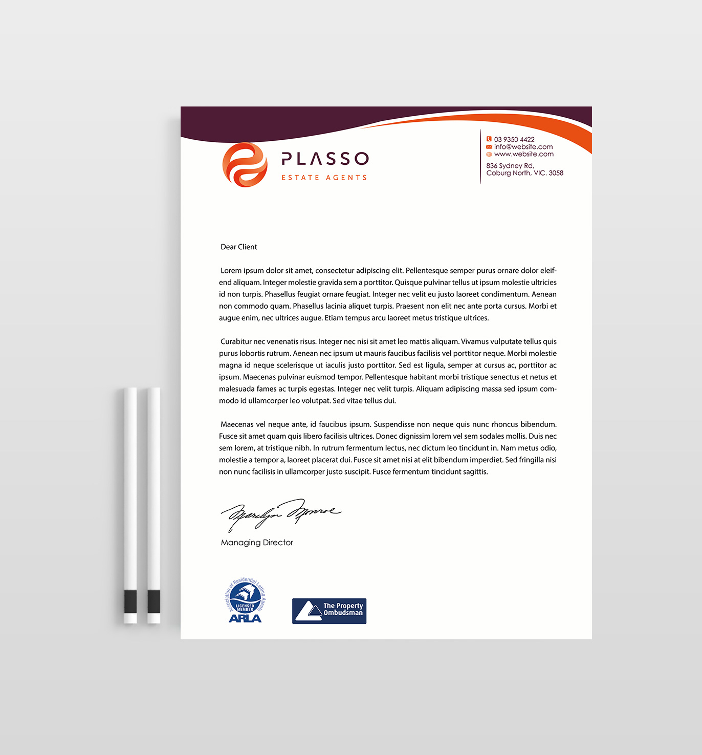 Letterhead Design by Designs 2019 for Plasso | Design #12114619