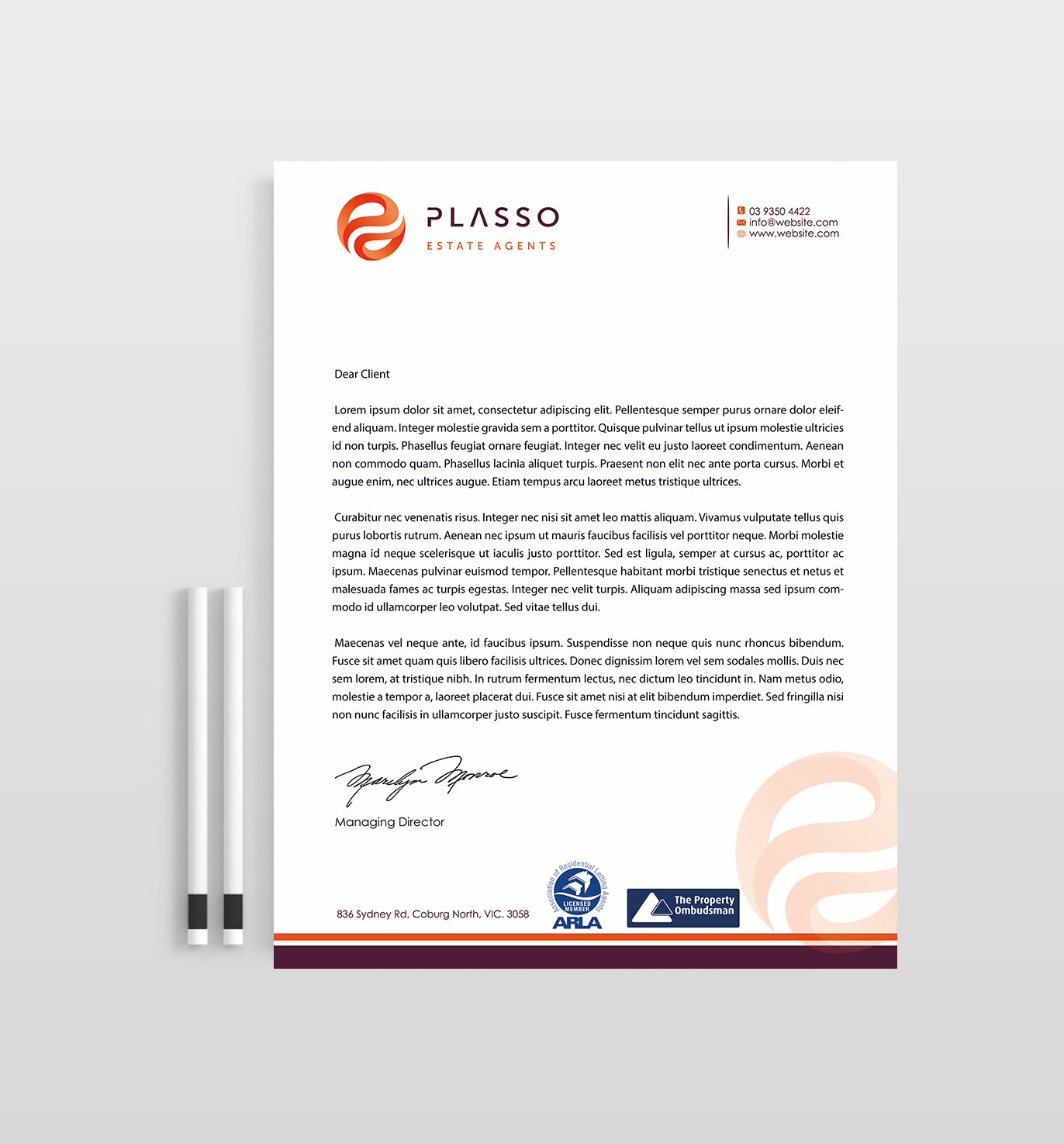 Letterhead Design by Designs 2019 for Plasso | Design #12114910