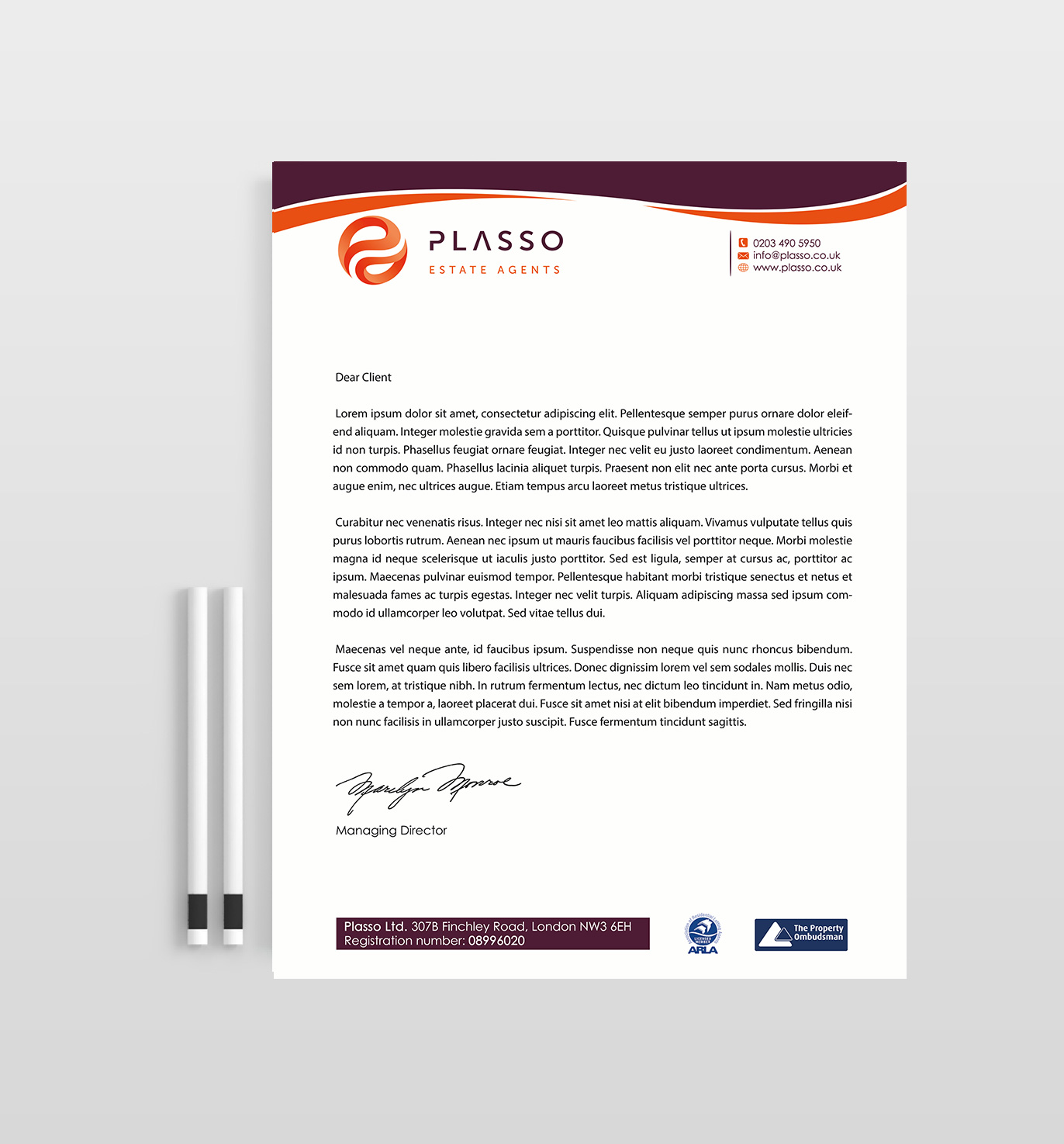 Letterhead Design by Designs 2019 for Plasso | Design #12127536