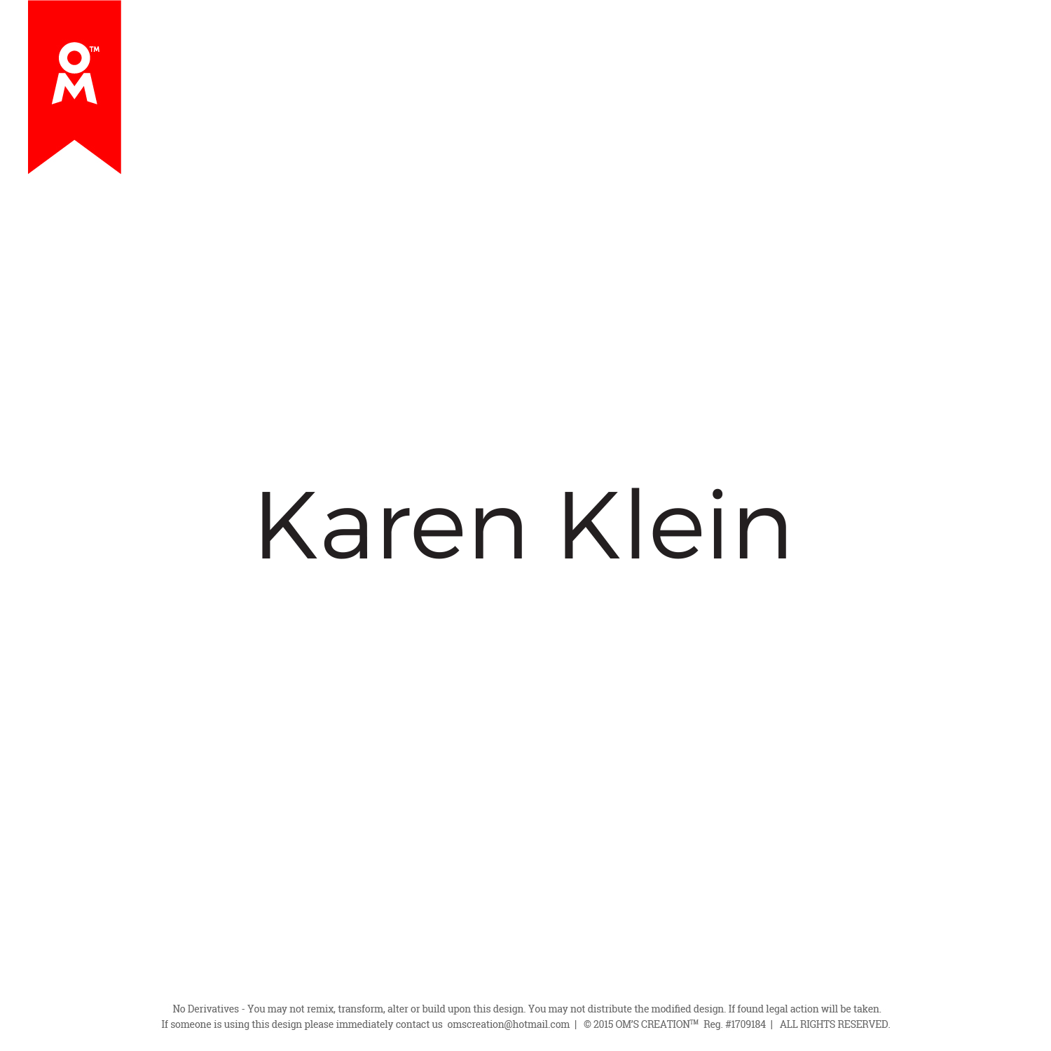 Logo Design by Omee for Karen Klein Fashion | Design #12076684