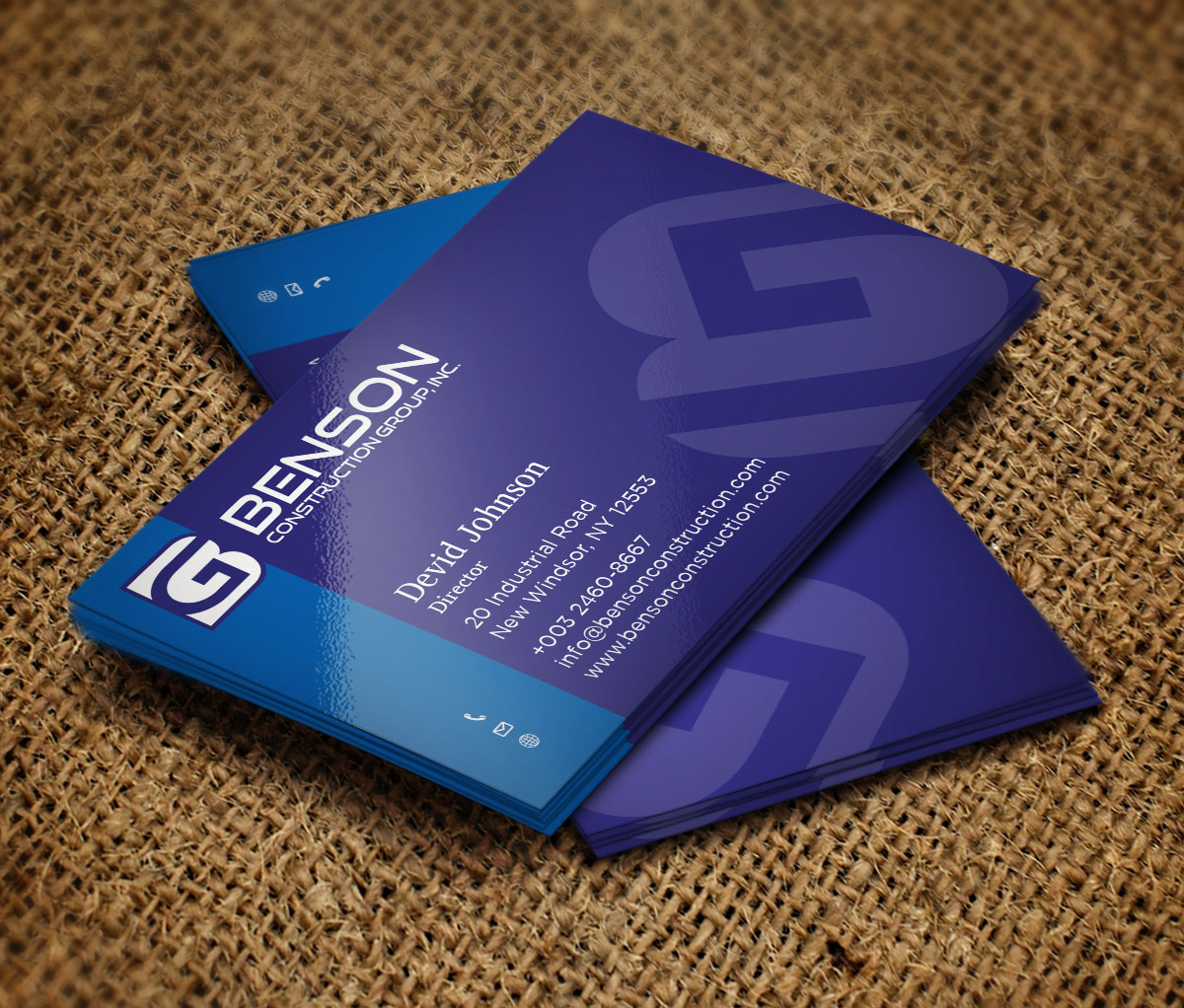 Business Card Design by Verified artistry (Design garden) for Benson Construction Group, Inc. | Design #12076147