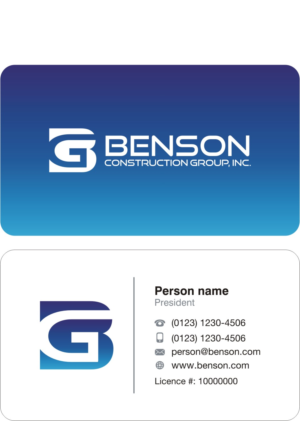 Business Card Design by Sushma for Benson Construction Group, Inc. | Design: #12078516