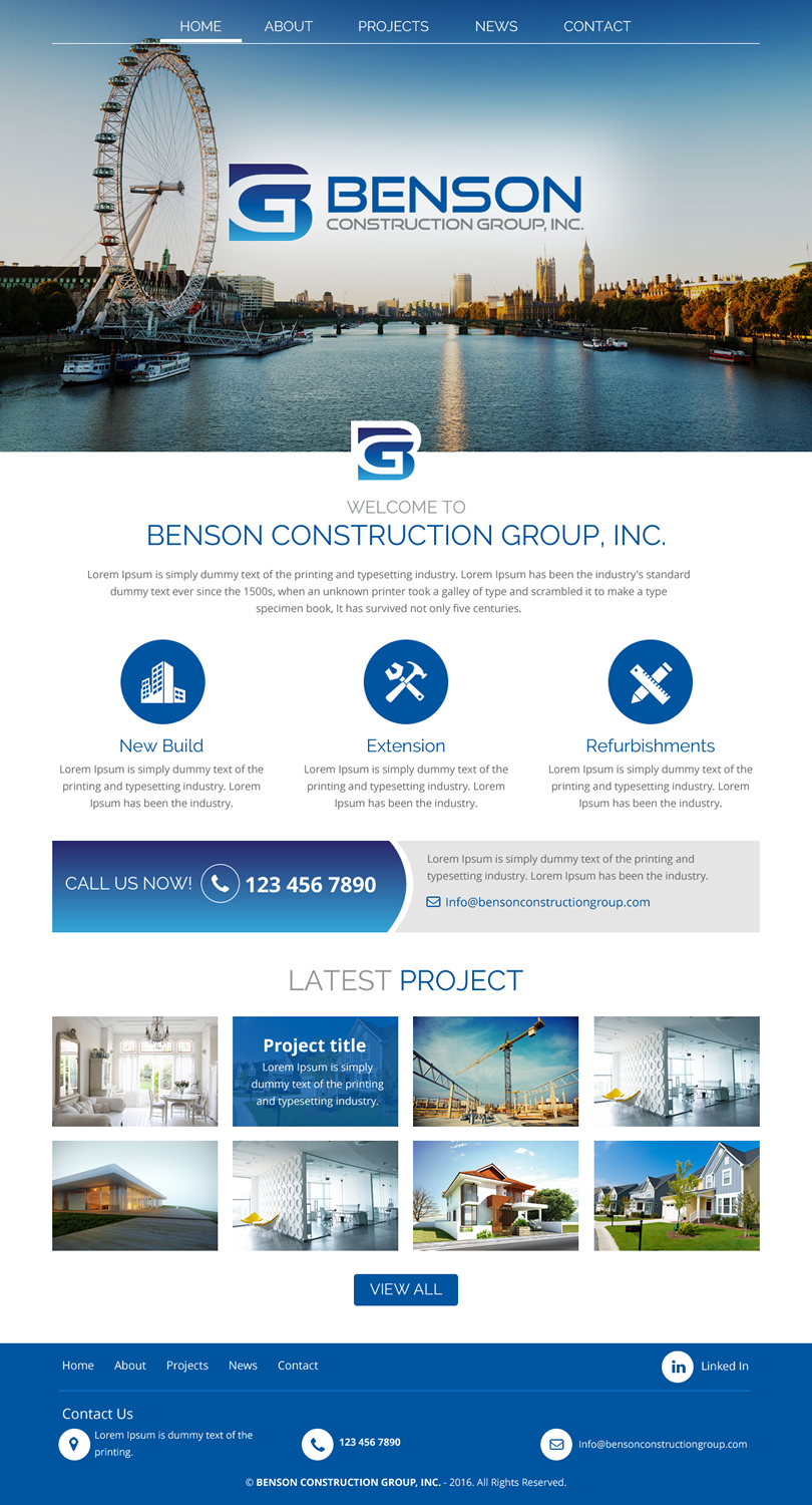 Web Design by rightway for Benson Construction Group, Inc. | Design #12092364