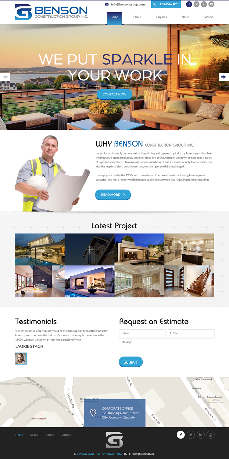 Web Design by rightway for Benson Construction Group, Inc. | Design #12092387