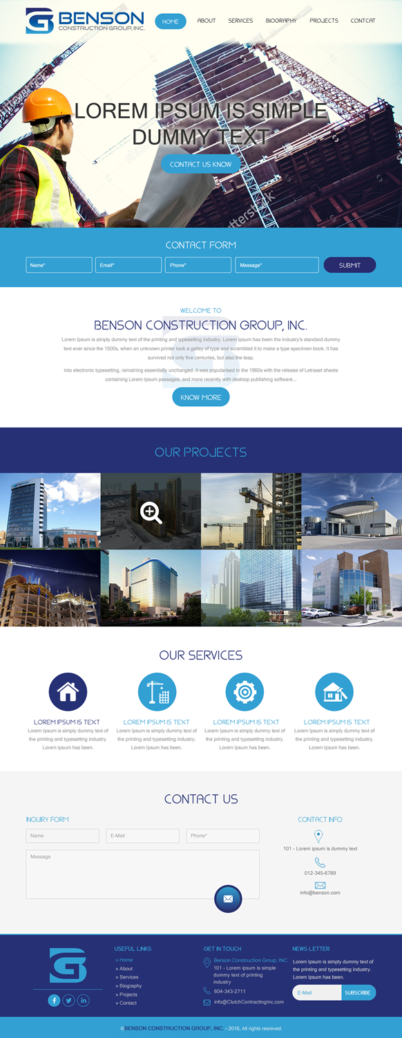 Web Design by rightway for Benson Construction Group, Inc. | Design #12092401