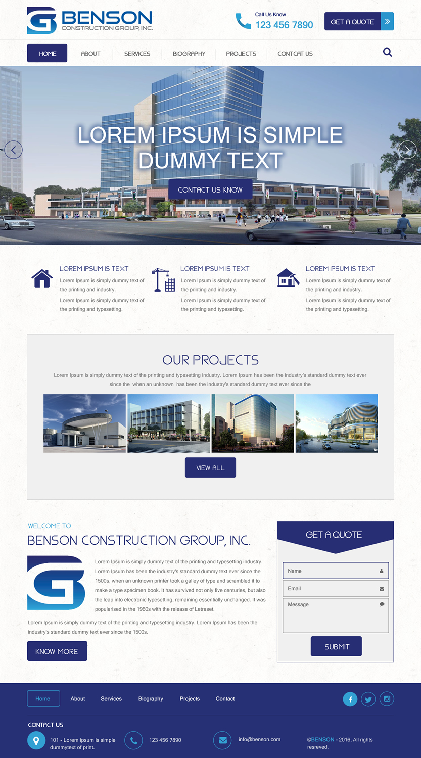 Diseño Web por rightway para Benson Construction Group, Inc. | Diseño #12092416
