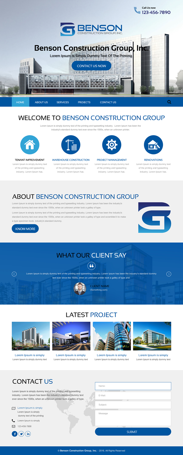 Web Design by rightway for Benson Construction Group, Inc. | Design #12092420