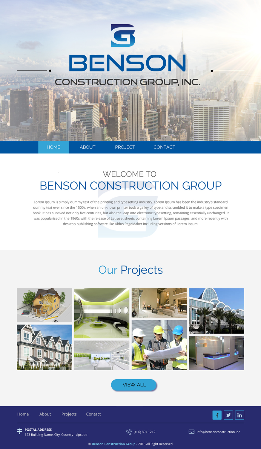 Diseño Web por rightway para Benson Construction Group, Inc. | Diseño #12092503