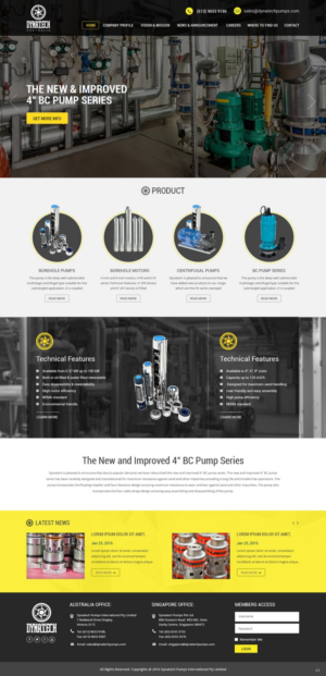 Web Design by pb for Dynatech Pumps | Design: #12088491