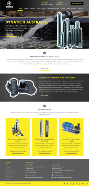 Web Design by pb for Dynatech Pumps | Design: #12089889