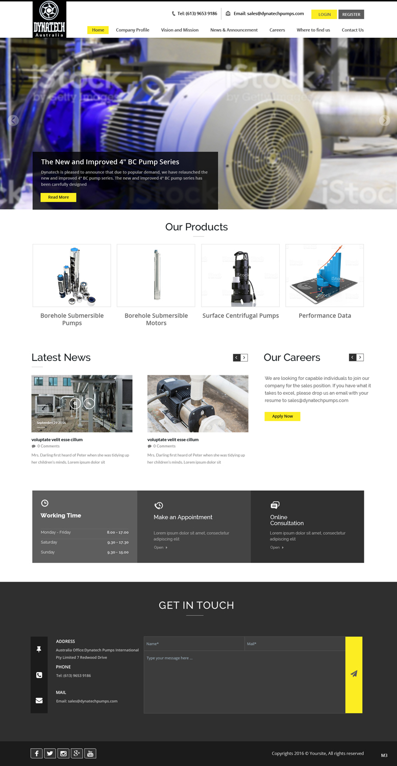 Web Design by pb for Dynatech Pumps | Design #12089890