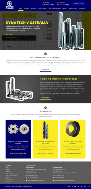Web Design by pb for Dynatech Pumps | Design: #12118499