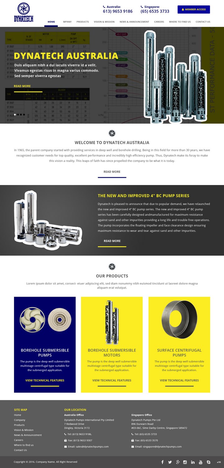 Web Design by pb for Dynatech Pumps | Design #12118500