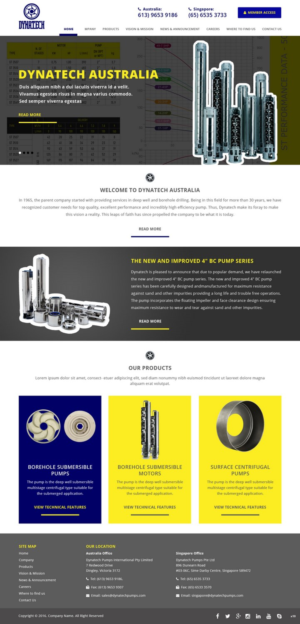 Web Design by pb for Dynatech Pumps | Design: #12118500