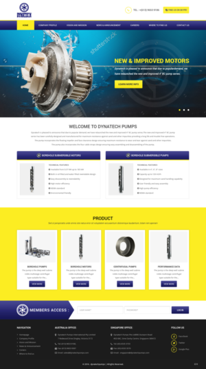 Web Design by pb for Dynatech Pumps | Design: #12118501