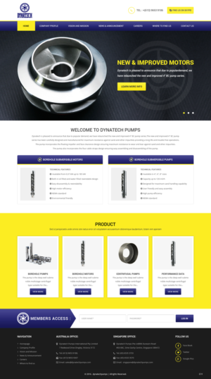 Web Design by pb for Dynatech Pumps | Design: #12118503