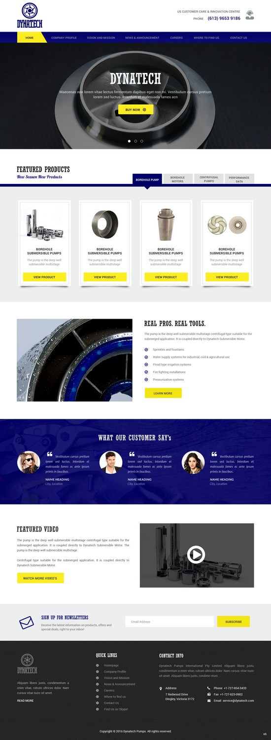Web Design by pb for Dynatech Pumps | Design #12152827