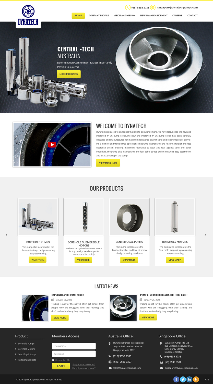 Web Design by pb for Dynatech Pumps | Design #12154526