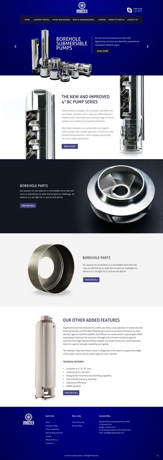 Web Design by pb for Dynatech Pumps | Design #12166655