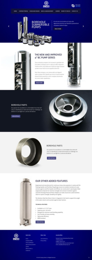 Web Design by pb for Dynatech Pumps | Design: #12166655