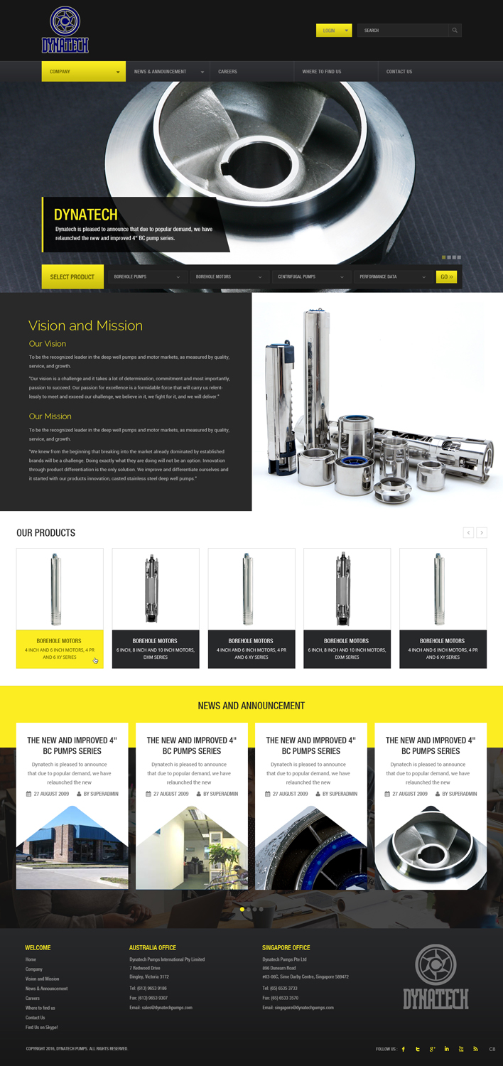 Web Design by pb for Dynatech Pumps | Design #12413460
