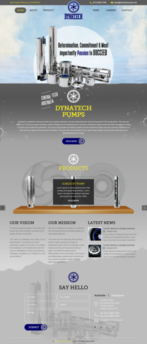 Web Design by rightway for Dynatech Pumps | Design: #12120786
