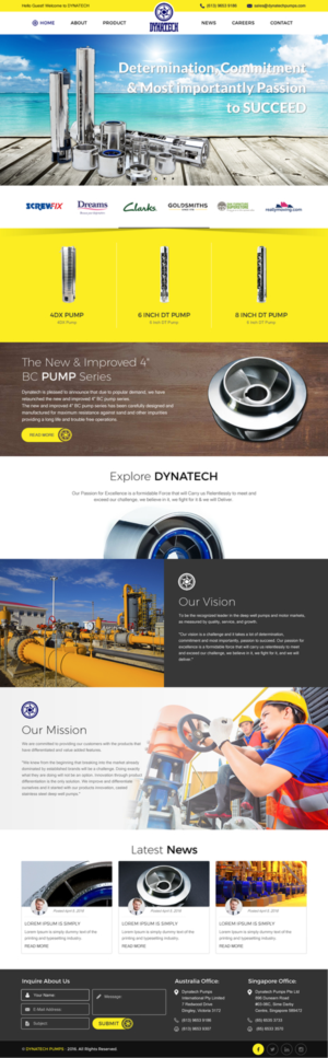 Web Design by rightway for Dynatech Pumps | Design: #12120787