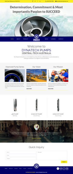 Web Design by rightway for Dynatech Pumps | Design: #12120788
