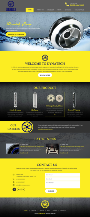 Web Design by rightway for Dynatech Pumps | Design: #12120791