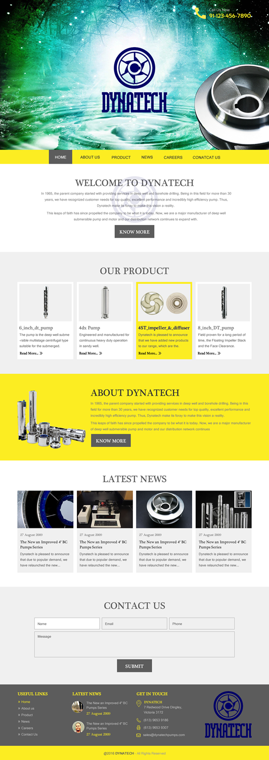 Web Design by rightway for Dynatech Pumps | Design #12120797