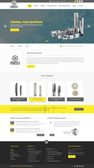 Web Design by pnfnetworkz for Dynatech Pumps | Design: #12164974