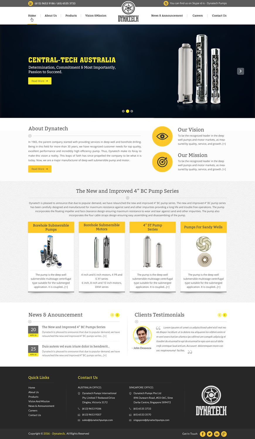 Web Design by pnfnetworkz for Dynatech Pumps | Design #12176576