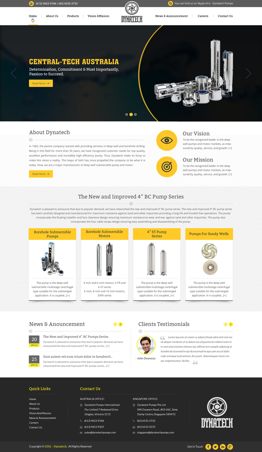 Web Design by pnfnetworkz for Dynatech Pumps | Design #12176579