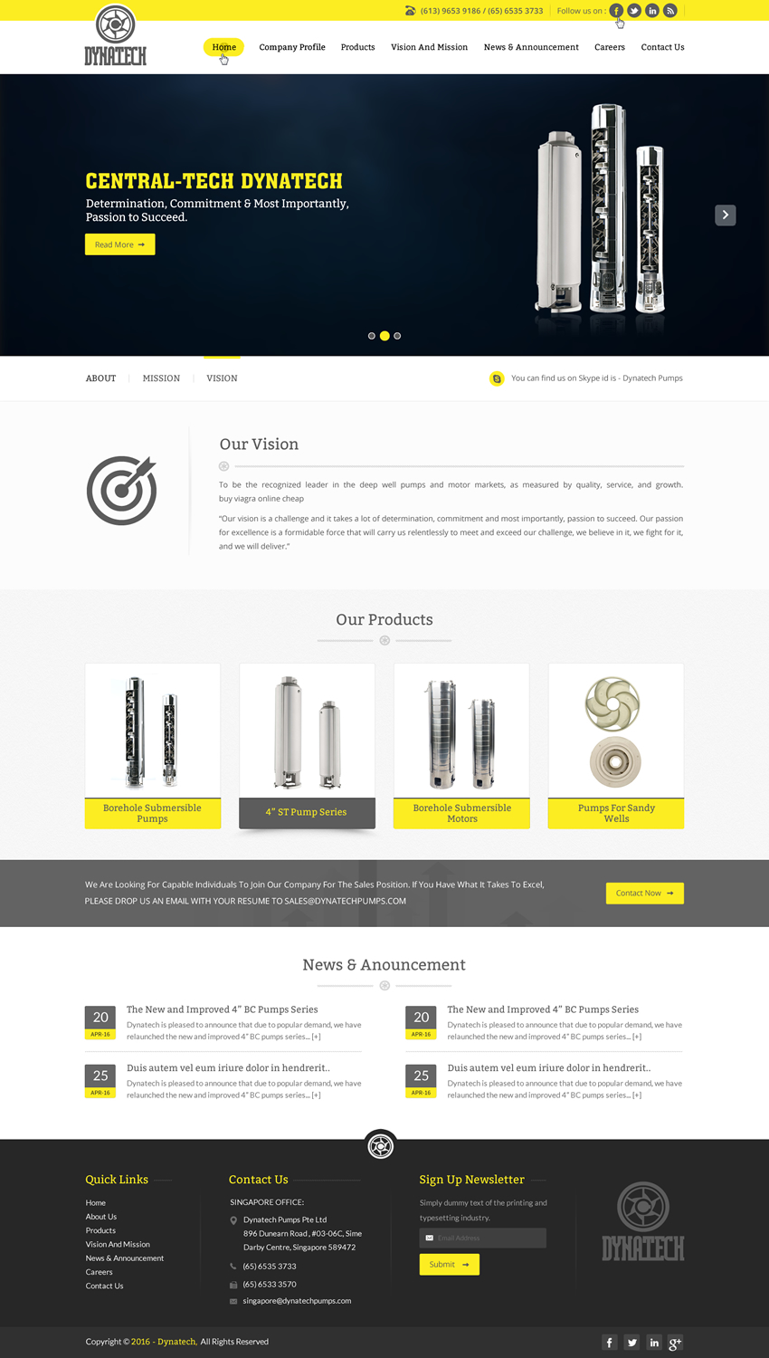 Web Design by pnfnetworkz for Dynatech Pumps | Design #12476547