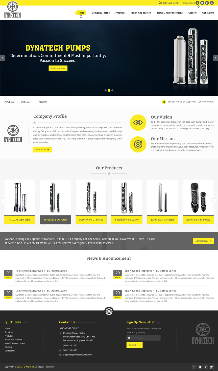 Web Design by pnfnetworkz for Dynatech Pumps | Design #12500734