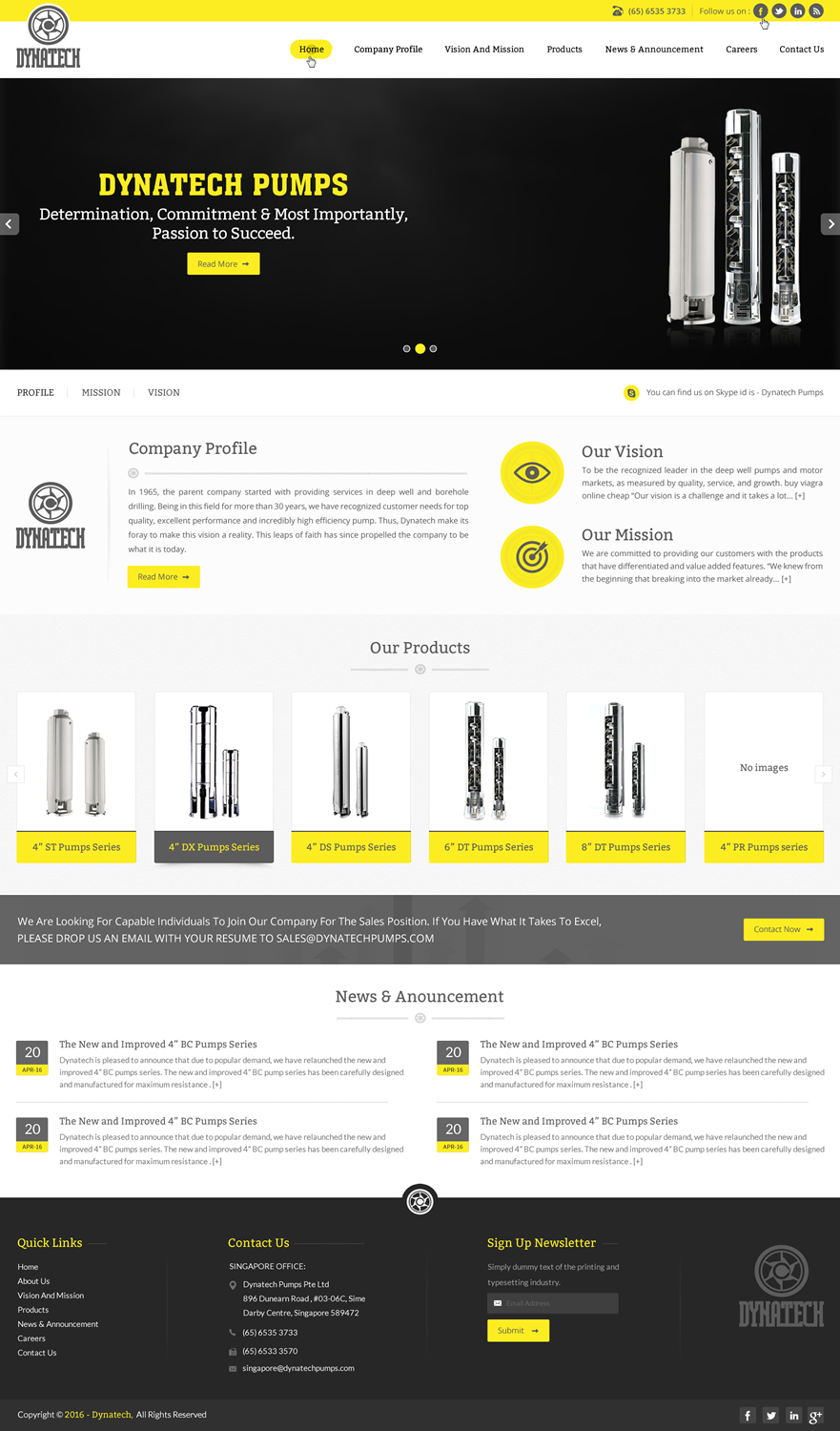 Web Design by pnfnetworkz for Dynatech Pumps | Design #12659694