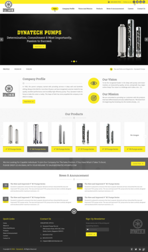 Web Design by pnfnetworkz for Dynatech Pumps | Design: #12659694