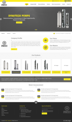 Web Design by pnfnetworkz for Dynatech Pumps | Design: #12685234