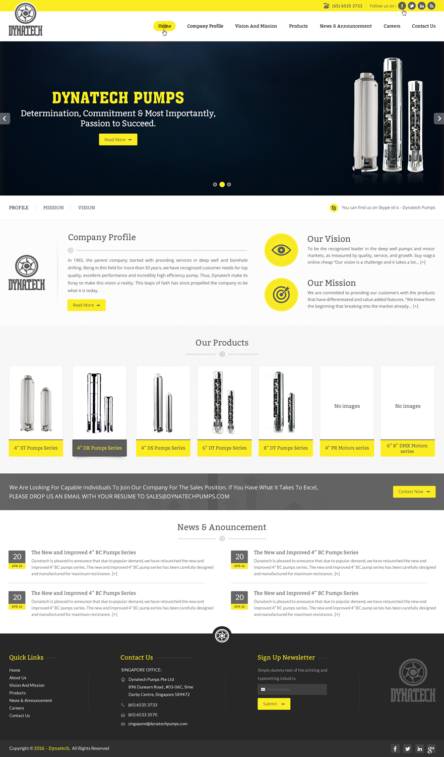Web Design by pnfnetworkz for Dynatech Pumps | Design #12685961
