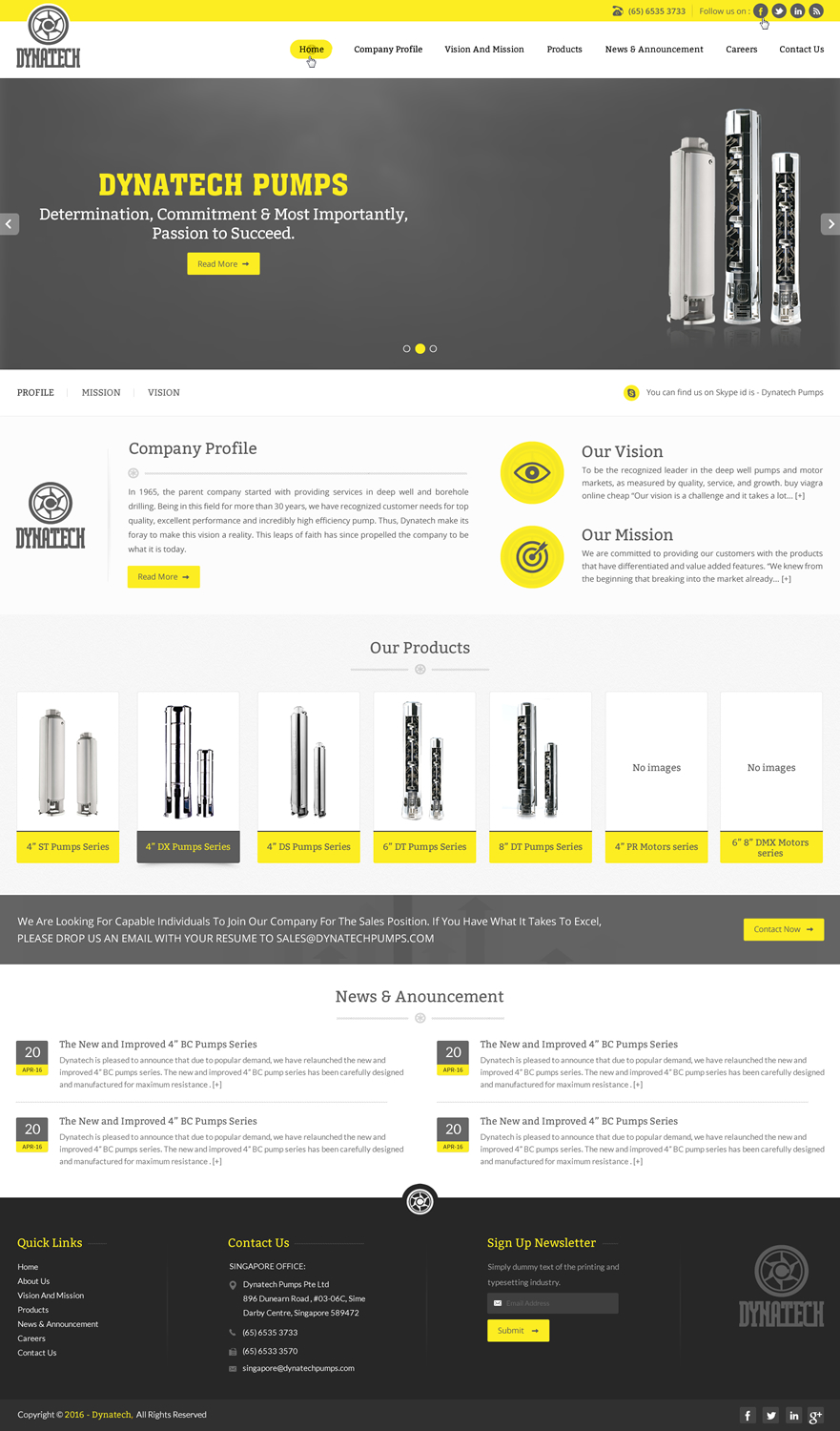 Web Design by pnfnetworkz for Dynatech Pumps | Design #12685962